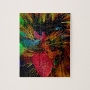Puzzle Coq polonais et Heart Bokeh