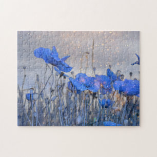 Puzzle Coquelicots en bleu