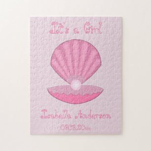 Puzzle Coquille d'huîtres pour fille rose et perle person