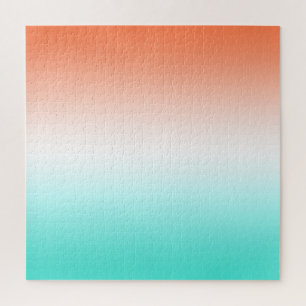 Puzzle Corail Blanc et Dégradé Turquoise