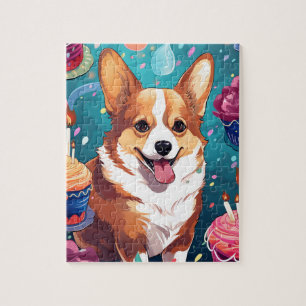 Puzzle Corgi Chien d'Anniversaire