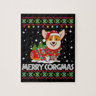 Puzzle Corgi Chien Merry Corgmas Père Noël