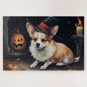 Puzzle Corgi Citrouilles Halloween Épouvantable