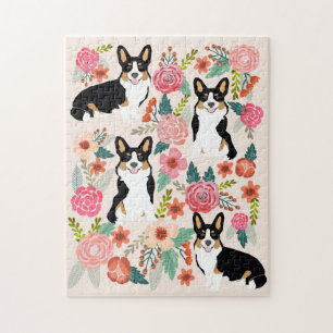 Puzzle Corgi Dog Vintage Florals