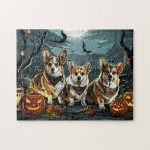 Puzzle Corgi Halloween Éffrayant