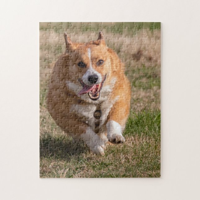 Puzzle Corgi joyeux face en cours (Vertical)