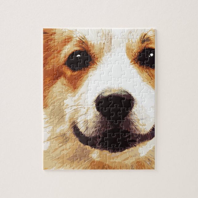 Puzzle corgi soufflé moderne de Gallois (Vertical)