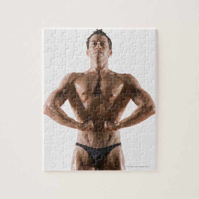 Puzzle Corps de constructeur masculin flexion et pose (Vertical)