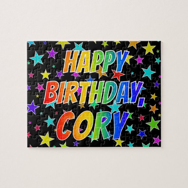 Puzzle "CORY" Prénom, Amusant "HEUREUX ANNIVERSAIRE" (Horizontal)