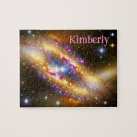 Cosmic Golden Pink and Blue Galactic Space Event