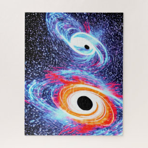 Puzzle Cosmic Orange Rouge et Bleu Dimensionner Espace ex