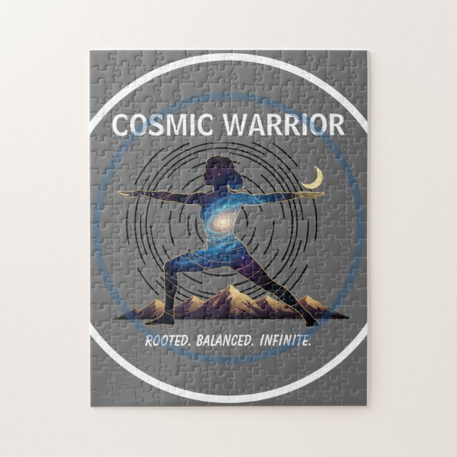 Puzzle Cosmic Yoga Warrior | Galaxy Body Pose (Vertical)