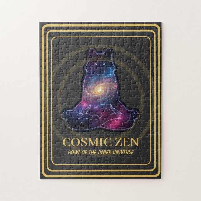 Puzzle Cosmic Zen Wolf – Meditating Galaxy Spirit Animal  (Vertical)