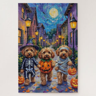 Puzzle Costume d'Halloween pour chiens Cockapoo allant ch