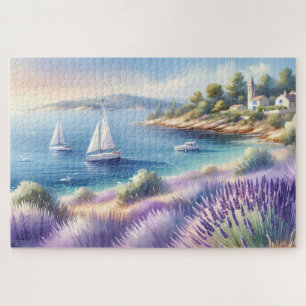 Puzzle Côte de Lavande Méditerranéenne avec Voiliers