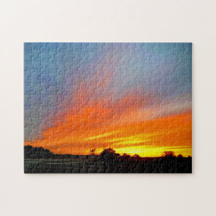 Puzzle Coucher De Soleil À La Ferme