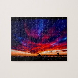 Puzzle Coucher de soleil à la jetée, Huntington Beach, CA