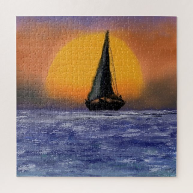 Puzzle Coucher de soleil - Aquarelle Art - (Vertical)