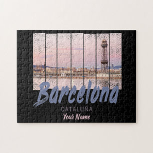Puzzle coucher de soleil de Barcelone Catalogne Skyline E