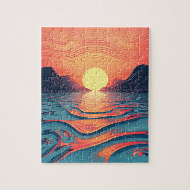 Puzzle coucher de soleil de steampunk (Vertical)