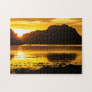 Puzzle Coucher de soleil doré sur la baie