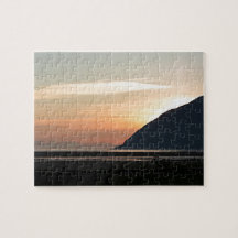 Coucher de soleil en Alaska sur le bras de Turnaga