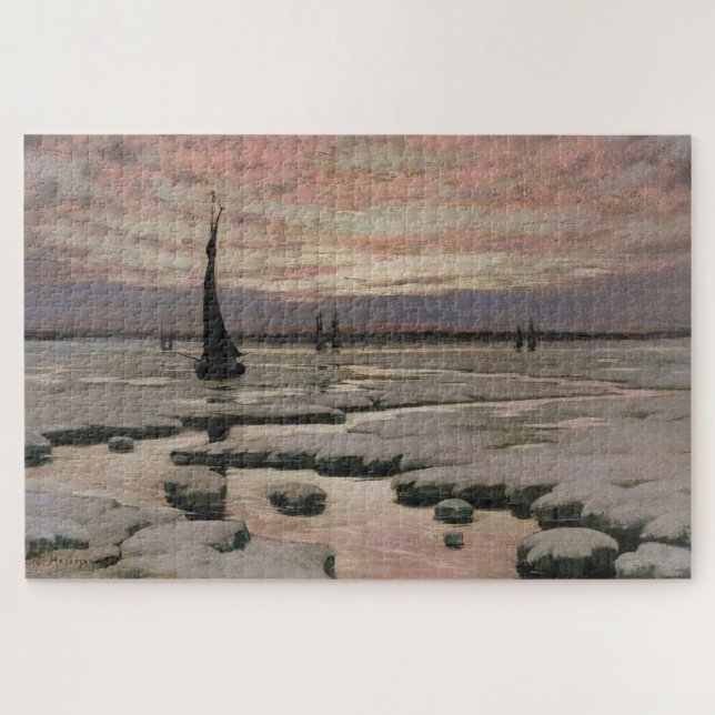 Puzzle Coucher de soleil en hiver (Horizontal)