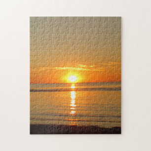 Puzzle Coucher de soleil Orange Cape Cod sur la plage