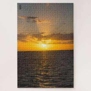 Puzzle Coucher de soleil radieux sur l'océan