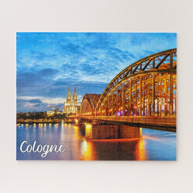 Puzzle Coucher de soleil sur Cologne, Allemagne (Horizontal)