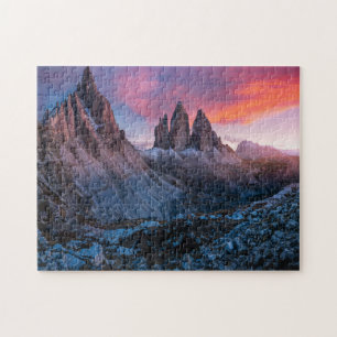 Puzzle Coucher de soleil sur Dolomites Mountain Italie Ji
