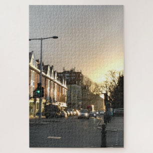 Puzzle Coucher de soleil sur Fulham Road, Chelsea, Londre