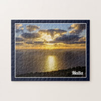 Coucher De Soleil Sur La Mer Méditerranée Sur L'Îl