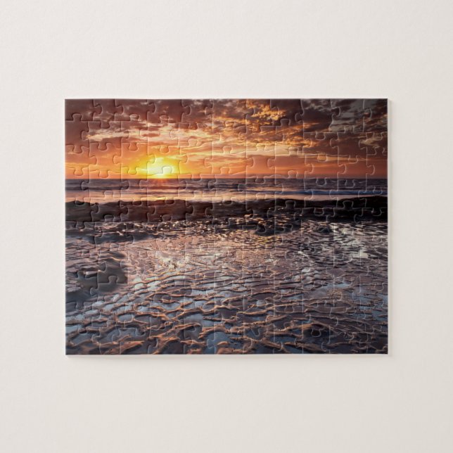Puzzle Coucher de soleil sur la plage, Californie (Horizontal)