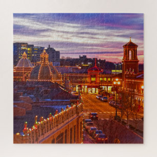 Puzzle Coucher de soleil sur le Kansas City Plaza Lumière