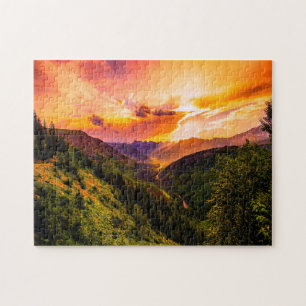 Puzzle Coucher de soleil sur le Montana.