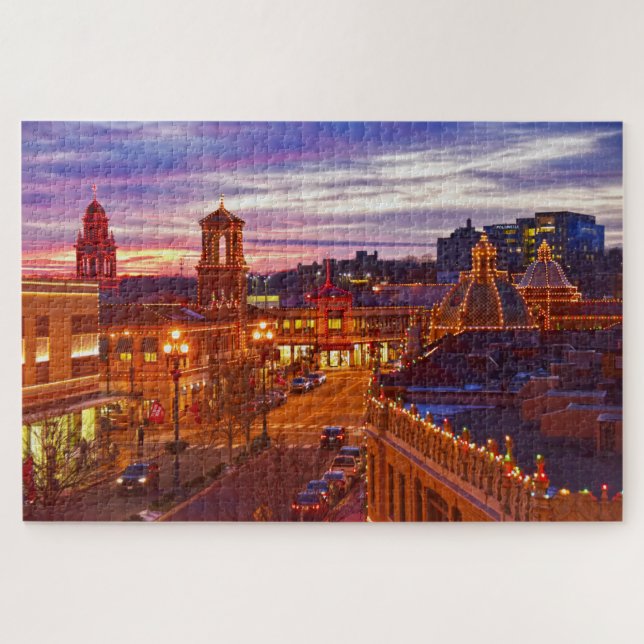 Puzzle Coucher de soleil sur les lumières du Kansas City  (Horizontal)