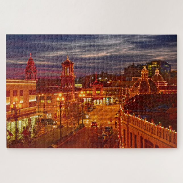 Puzzle Coucher de soleil sur les lumières du Kansas City  (Horizontal)