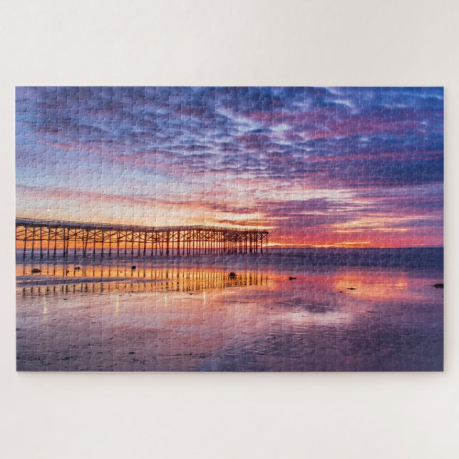 Puzzle Coucher de soleil sur Pacific Beach California Pie (Horizontal)