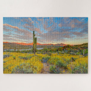Puzzle Coucher de soleil sur paysage désertique