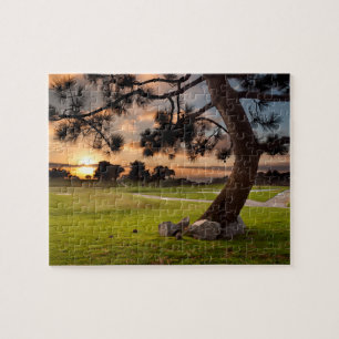 Puzzle Coucher de soleil sur un terrain de golf