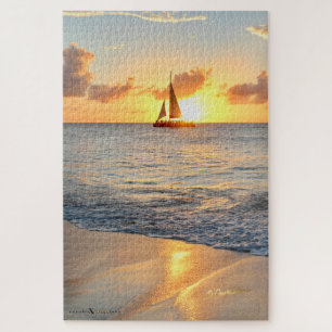 Puzzle Coucher du soleil de club de plage d'Aruba