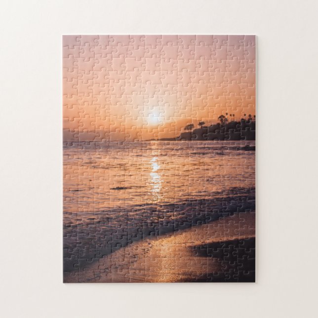 Puzzle Coucher du soleil renversant de plage (Vertical)