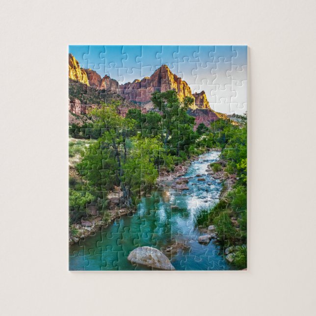 Puzzle Coucher du soleil sur la rivière dans Zion, Utah (Vertical)