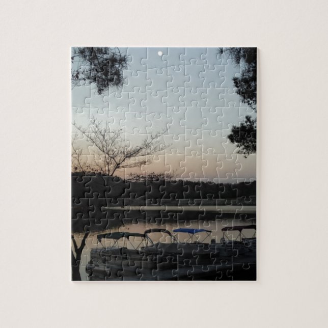 Puzzle Coucher le soleil, lever la lune sur le lac Arrowh (Vertical)