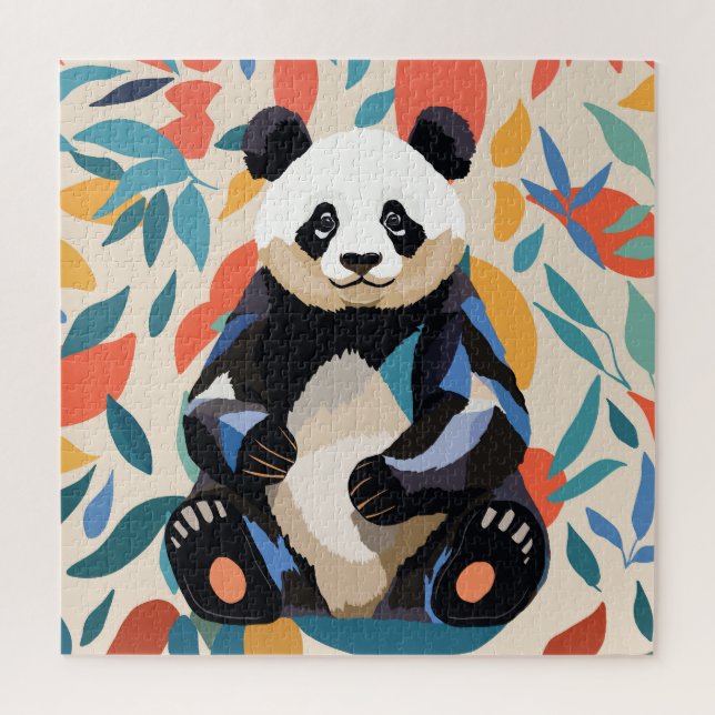 Puzzle Couleur assis Panda Ours Matisse Inspiré (Vertical)