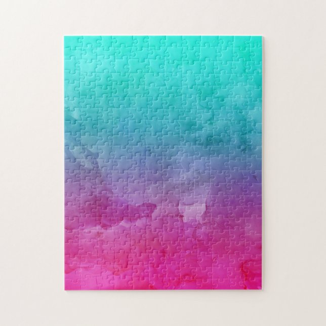 Puzzle Couleur d'eau abstraite turquoise rose (Vertical)