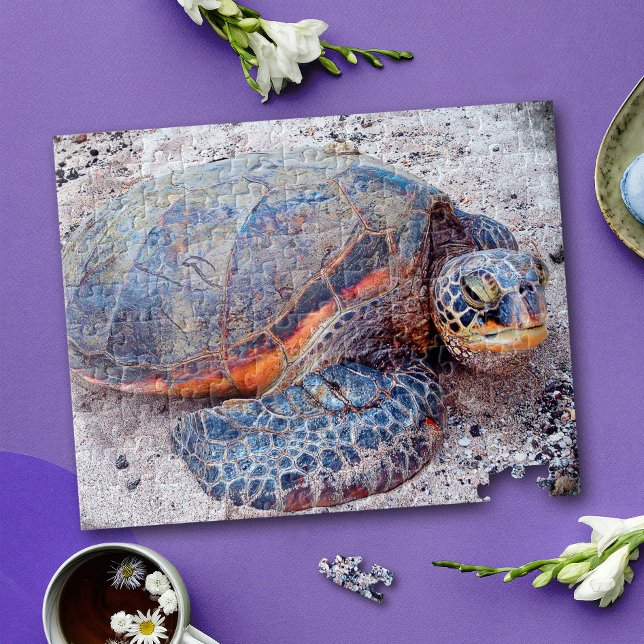Puzzle Couleur Hawaii Honu Sea Turtle Photo Élégante (Créateur téléchargé)