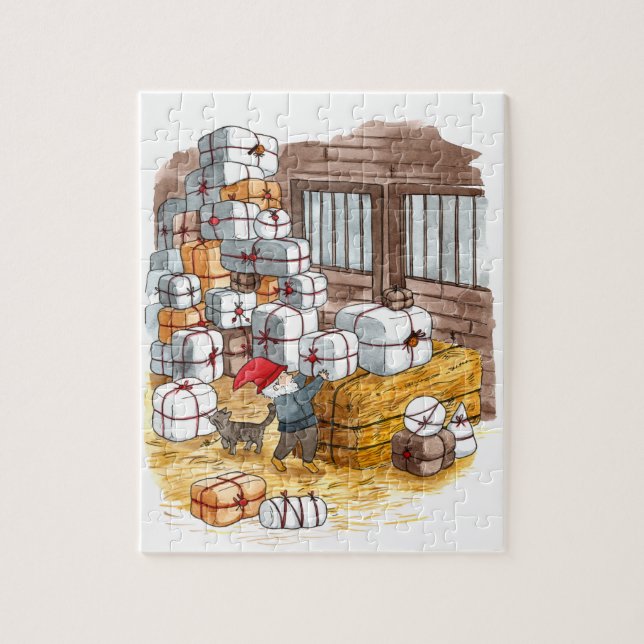 Puzzle Couleur traditionnelle suédoise Tomten Noël  (Vertical)