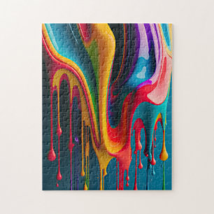 Puzzle Couleurs arc-en-ciel Peinture à goutte colorée Bel